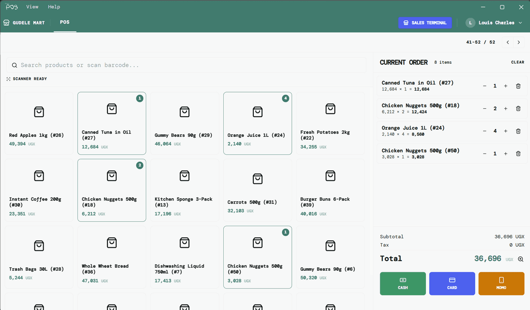 Tebiyu POS Terminal Checkout